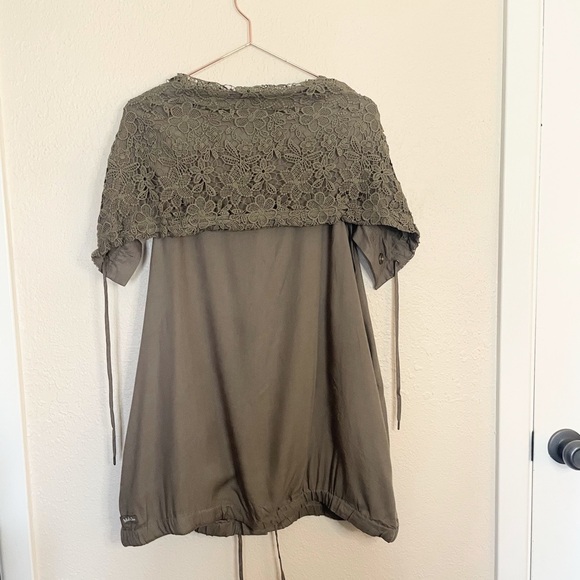 Matilda Jane Olive Lace Trim Vest Boho Cottagecore Tunic NWT Large - Picture 8 of 10